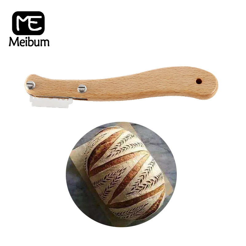 Meibum 1 шт. для нарезки хлеба нож теста Отделка Инструменты деревянная ручка с