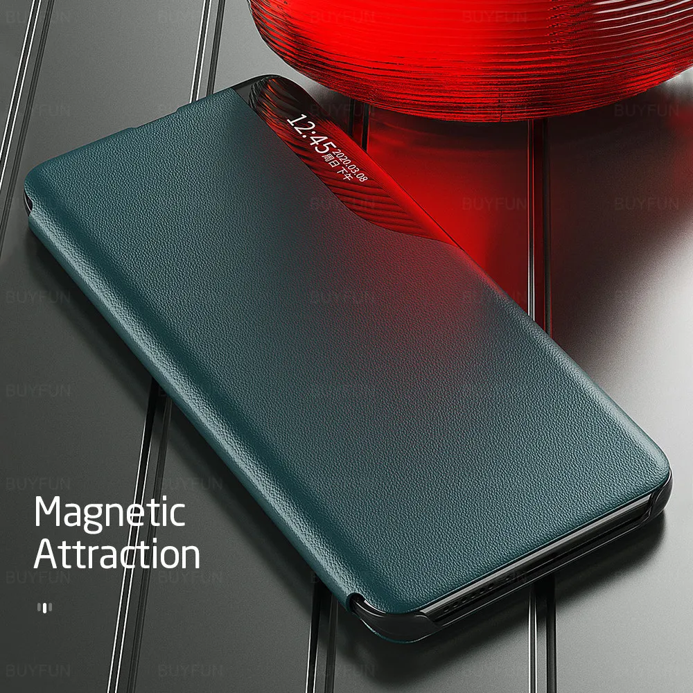 redmi 9t Leather Case Solid Plain For Xiaomi redmi 9t redmy redme 9 t redmi9t Intelligent Flip Case phone Cover View Window phone cases for xiaomi