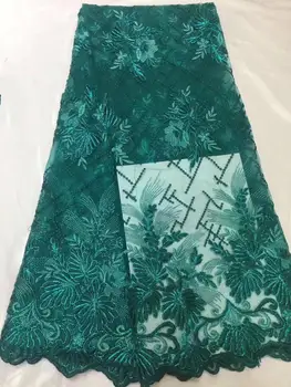 

Latest Nigerian French Net Lace Fabric Embroidered 3 d flowers African Lace Fabric High Quality Dubai Guipure Mesh Lace 5 Yards