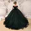 Kids Dresses Girl Elegant Long Prom Green Tulle Gowns 2022 New Children Graduation Dress Teen Wedding Bridesmaid Robe ► Photo 2/6