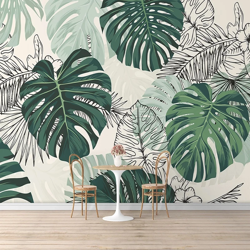 Nordic Tropical Plant Turtle Leaf Photo Wall Mural Wallpapers Roll Abstract Living Room Bedroom Background Wall Covering Fresco Fabric Textile Wallcoverings Aliexpress