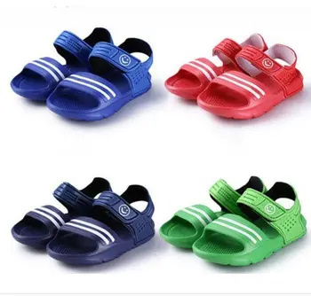 

Kids Boys Girls Summer Beach Flat Casual Sandals Children Baby Breathable Shoes PVC Stripe Beach Sandals