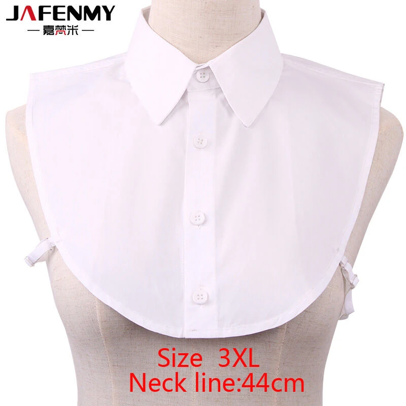 Normal White 3XL Поддельные ложный воротник женская блузка белый сплошной хлопок съемный воротник черный мужской женский галстук нагрудные Дамы Декор Поддельные - Цвет: Normal White 3XL