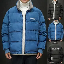 Ветровка мужская зимняя однотонная хлопковая утепленная теплая хлопковая повседневная одежда Стеганое пальто chaketas para hombres Parkas