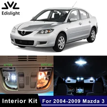Edislight, 8 шт., белые, голубые СВЕТОДИОДНЫЕ Лампы CANBUS, автомобильные лампы, интерьерная посылка, комплект для 2004-2009 Mazda 3, карта, купол, багажник, пластина, светильник