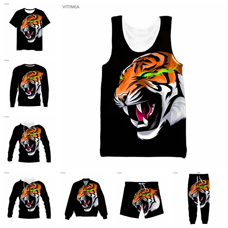 

vitinea New 3D Full Print tiger T-shirt/Sweatshirt/Zip Hoodies/Thin Jacket/Pants Four Seasons Casual W29