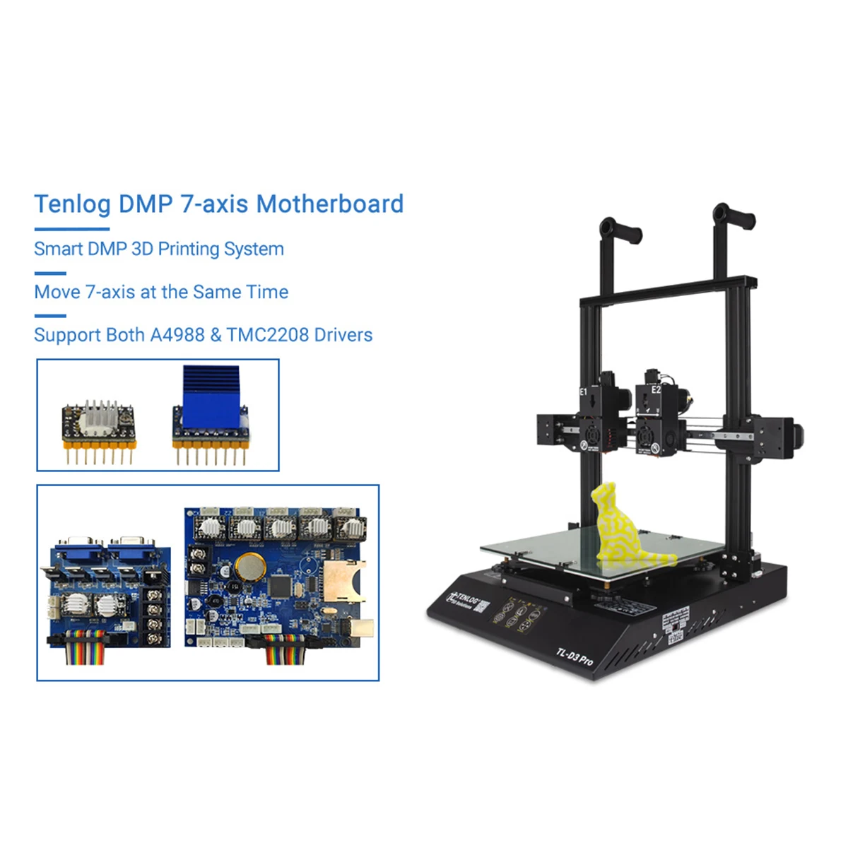 3D принтер TENLOG TL D3 Pro Независимый двойной экструдер двойная ось Z с сенсорным