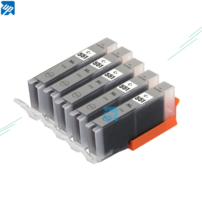 5pcs pgi550 CLI-551 Grey GY ink Cartridge for Canon MG6350 MG7150 MG7550 IP8750 printer PGI 550 CLI 551 GY full ink