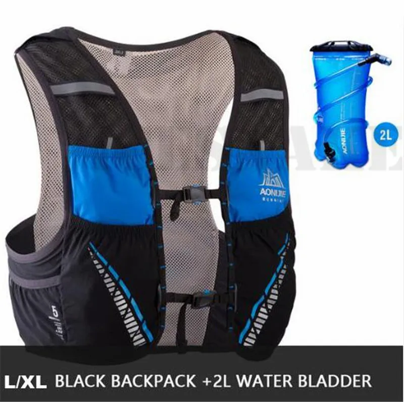 LXL Black 2L Bladder AONIJIE 5L Trail, жилет для бега, гидратация, рюкзак, для пеших прогулок, велоспорта, кемпинга, марафона, рюкзак, сумка, водный Пузырь, для бега, гонки - Цвет: LXL Black 2L Bladder
