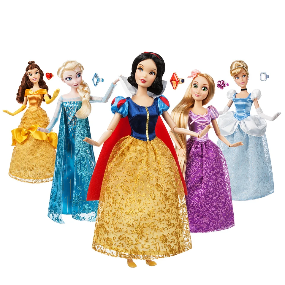 Disney store figuras originales de 30CM para niños, Rapunzel, Bella, Mulan, Merida, Anna, Elsa, sirena, Multi jasmín, juguetes de muñecas princesas|Muñecas| - AliExpress
