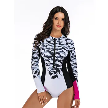 

Long Sleeve Swimwear Plus Swim Sleeve Suit Surfing One Piece Swimming Rashguard for Women Full Suit for Swimming Rash Guard