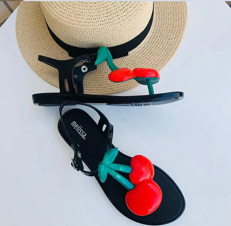 

Factory direct Melissa designer ladies cherry sandals Brazilian female jelly shoes summer ladies casual jelly shoes