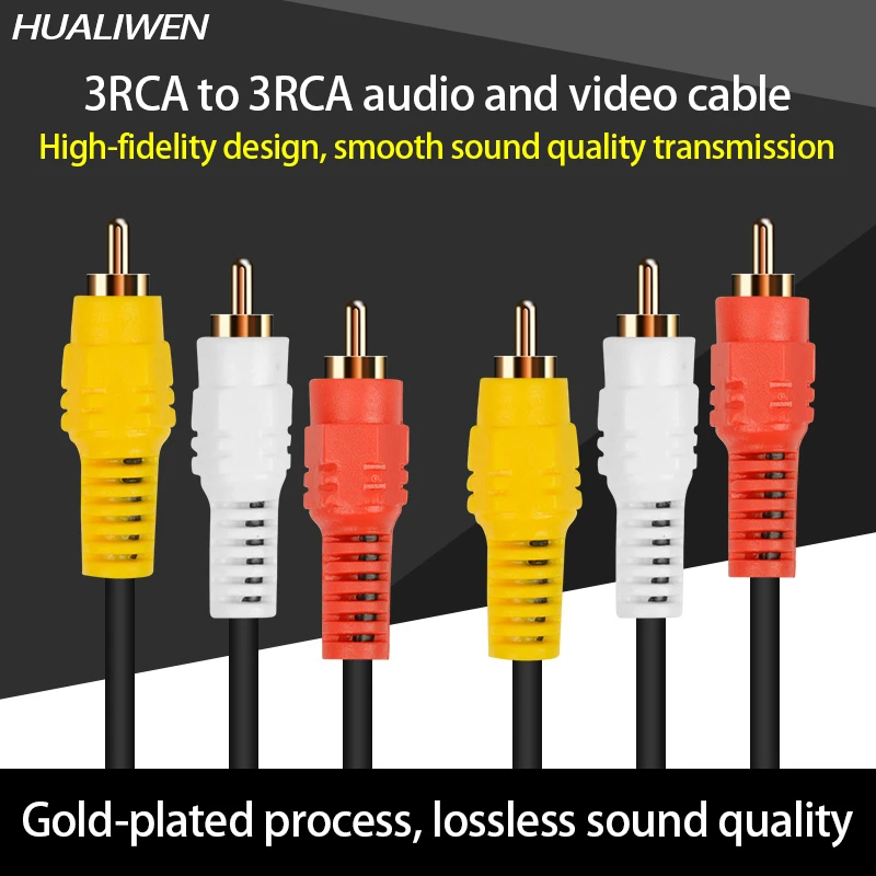 Аудио и видео кабель компьютерной приставки к телевизору AV RCA красного цвета