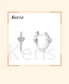 

100% 925 silver sterling brandnew temperament chic 297290cz fascinating hearts earrings original jewelry