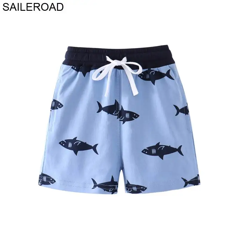 SAILEROAD летние штаны до колена с рисунком акулы для маленьких мальчиков от 2 до 7 лет, детские шорты для мальчиков, одежда из хлопка