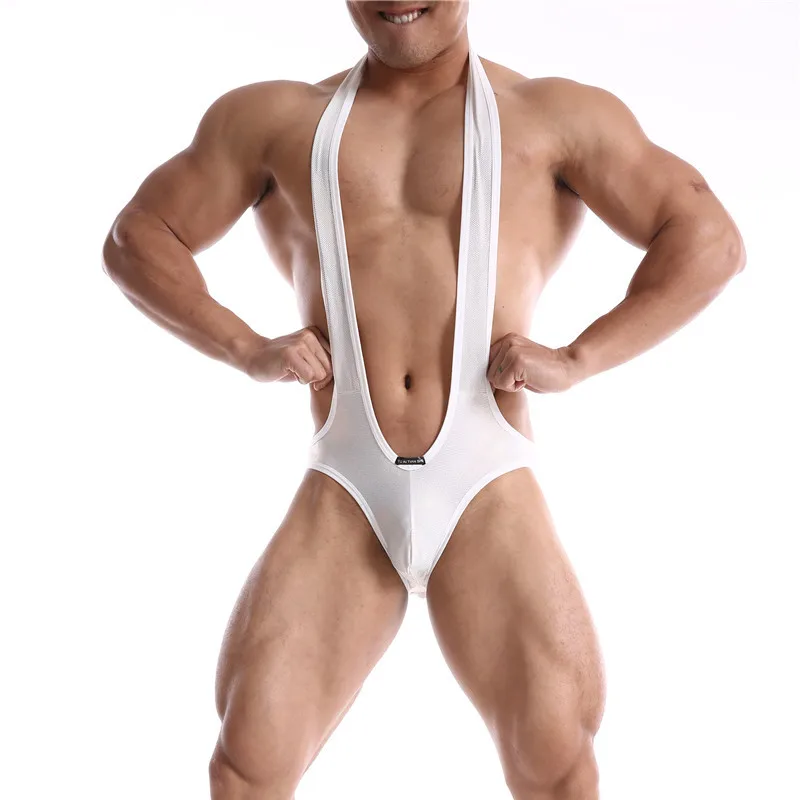 Fashion Men Undershirt Underwear Sexy Wrestling Suit Men Bodysuits Men's Jumpsuit Suspender Teddies Underwear One-Piece Bodysuit