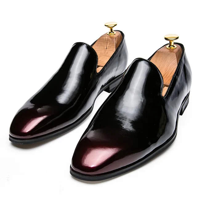 Мужские модельные лоферы в стиле ретро; элегантные деловые Брендовые мужские туфли в итальянском стиле; оксфорды; цвет золотой, черный; удобная мужская обувь; MJ-32 - Цвет: Red-black Loafers