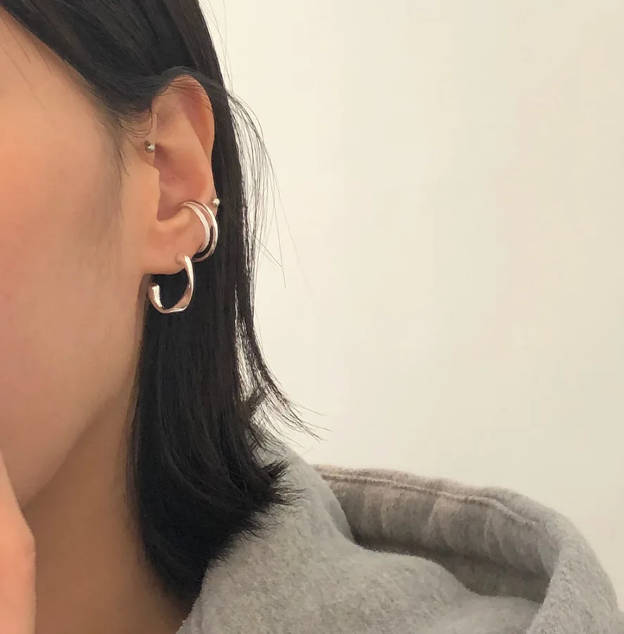 No Pierced Cross C Shaped Ear Clip 925 silver Earrings Punk Ear Cuff Earrings Ear Wrap Earcuff Fake Cartilage Earring Jewelry