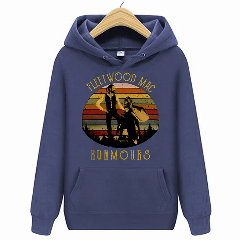 Stevie Nicks Fleetwood Mac Rumours толстовки винтажные черные хлопковые - Цвет: Тёмно-синий