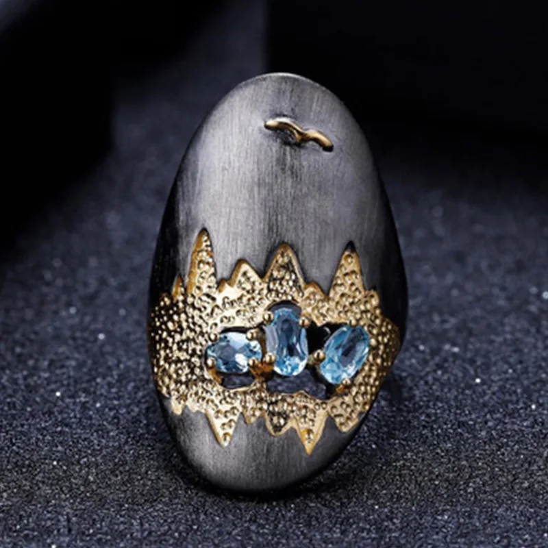 

2019 Female New Fashion Luxury Zircon Landscape Ring For Women Fashion Jewelry Bridal Promise Wedding Ring