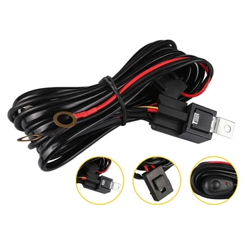 

Hd 180W Led Light Bar Wiring Harness Fuse 40Amp Relay On-Off Waterproof Switch(2Lead)Wiring Harness Switch Relay Kit For Connect