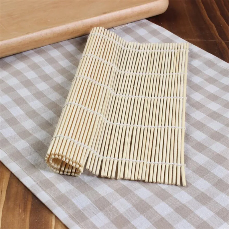 Description Picture 5 of item24*24CM Sushi Tool Bamboo Rolling Mat DIY Onigiri Rice Roller Chicken Roll Hand Maker Kitchen Japanese Sushi Maker Tools