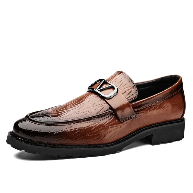 Mocasines marrones para zapatos de vestir a la moda, de fiesta, calzado Formal sin cordones de cuero, calzado de lujo, 2022|Zapatos formales| - AliExpress