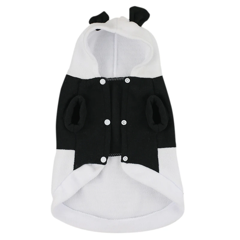 Милое пальто на собаку, для питомца панда костюм белого цвета, Доступен черный Косплэй для кошек и собак Хэллоуин Рождественская одежда 2 брюки с широкими штанинами пальто с капюшоном платье