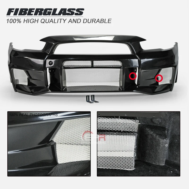

FRP Front Bumper Trim For Evolution 10 V2 style Glass Fiber Front Bumper Body Kit Tuning For EVO10 Racing Part