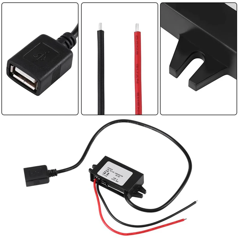 Преобразователь напряжения 12 В 24 в USB 5 3 А 15 Вт понижающий адаптер постоянного
