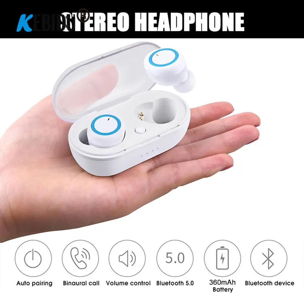 Handsfree Bluetooth 5,0 стерео TWS гарнитура HIFI мини-наушники-вкладыши спортивные наушники для бега Поддержка iOS/Android телефонов HD вызов