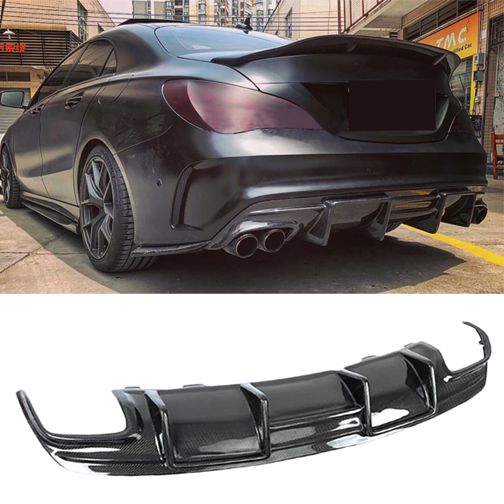 Carbon Faser Auto Heckschurze Diffusor Fur Mercedes Benz Cla Klasse C117 W117 Sport Cla45 Amg 2013 2019 Hinten Diffusor Lip Spoiler Bumpers Aliexpress