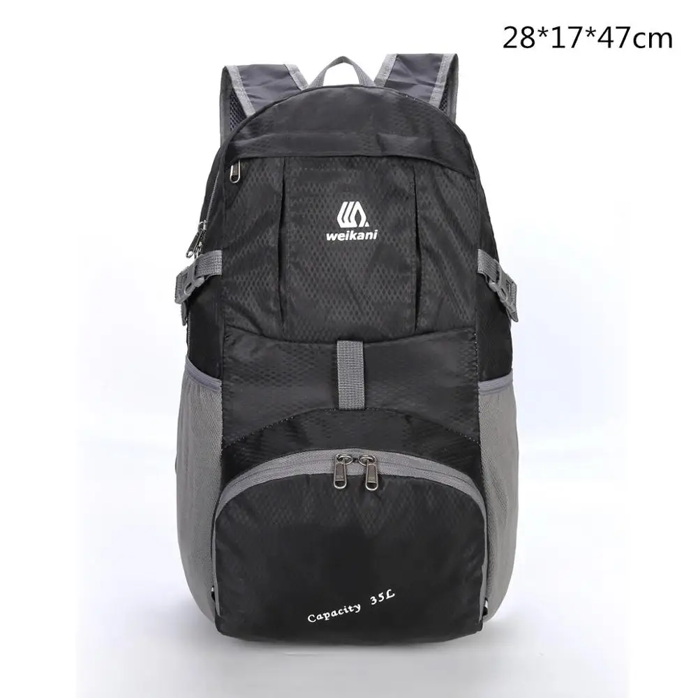 Vilead 35L водонепроницаемый нейлоновый походный рюкзак портативный складной спортивный рюкзак дышащая Мужская Женская дорожная сумка - Цвет: Black Backpack