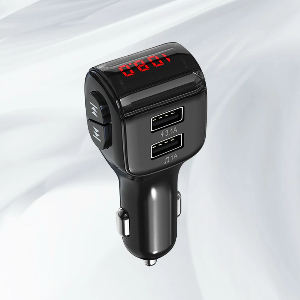 1 шт. Dual USB 5,0 Mini USB Автомобильное зарядное устройство для мобильного телефона MP3 многофункциональное зарядное устройство для громкой связи для смартфона(черный
