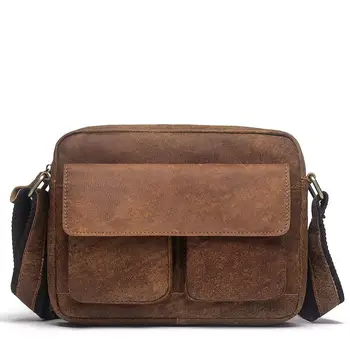 

Genuine leather briefcase male bag men's shoulder business casual slung computer crazy horse wholesale and retail free shipping
