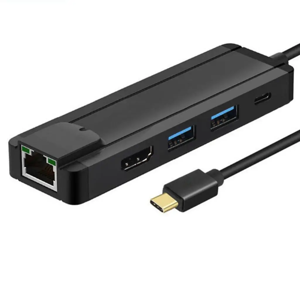 Многопортовый концентратор типа C USB 3,0 USB-C Зарядка 4K HDMI RJ45 Ethernet конвертер