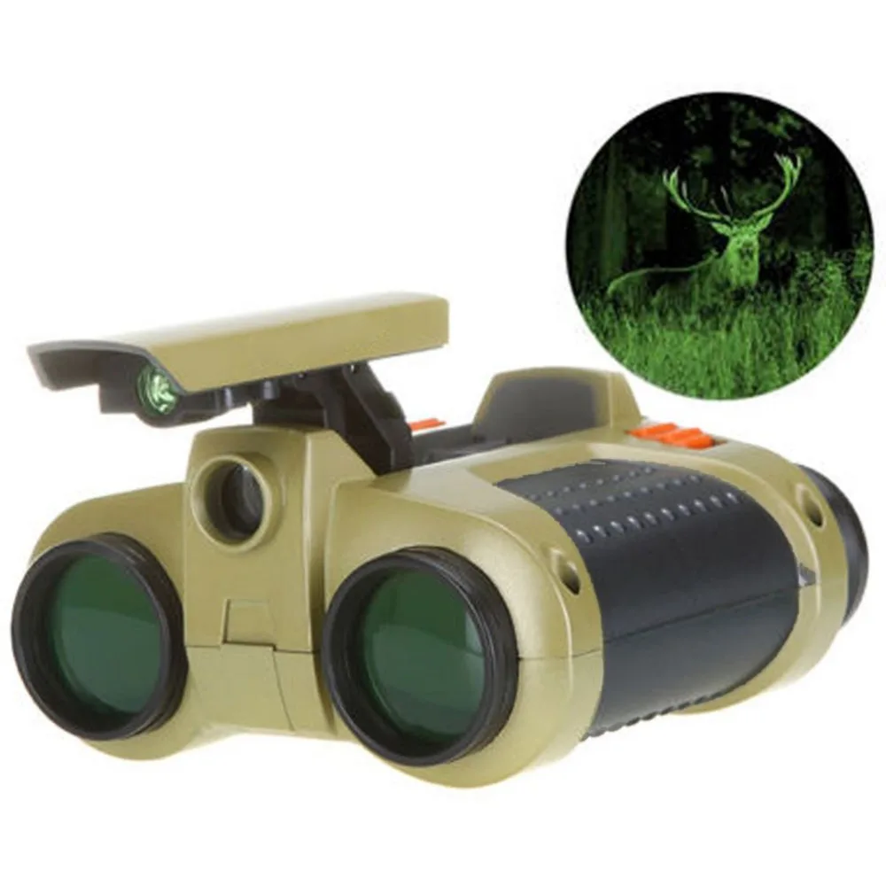 

4x30 Binocular Telescope Night Vision Viewer Surveillance Spy Scope Pop-up Light Green Film Focusing Kids Toys Telescope