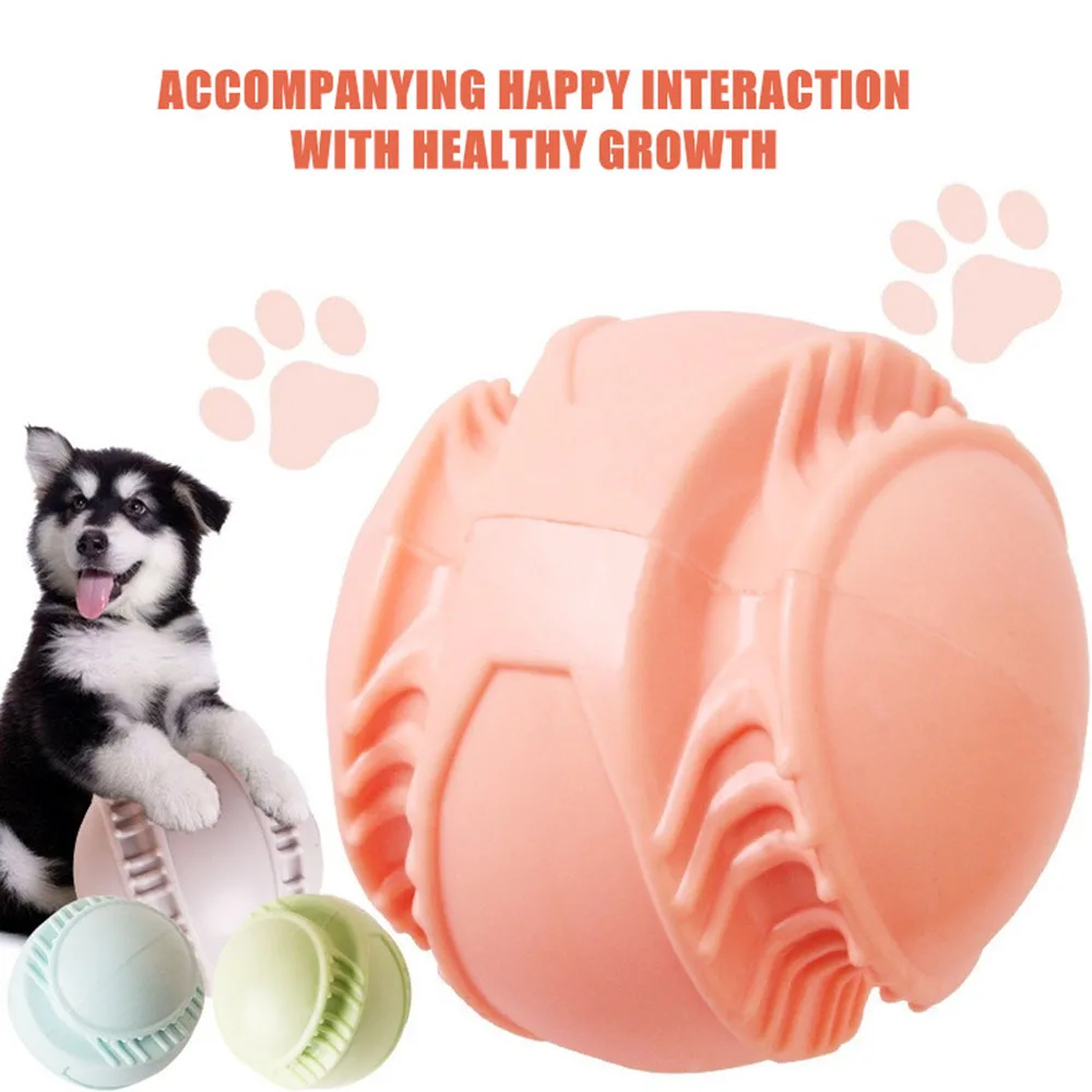

1pc Pet Dog Toy Interactive Chew Teeth Clean Funny Toys Puppy Molar Chewing Treat Training Rubber Tooth Cleaning Ball Sound Toy