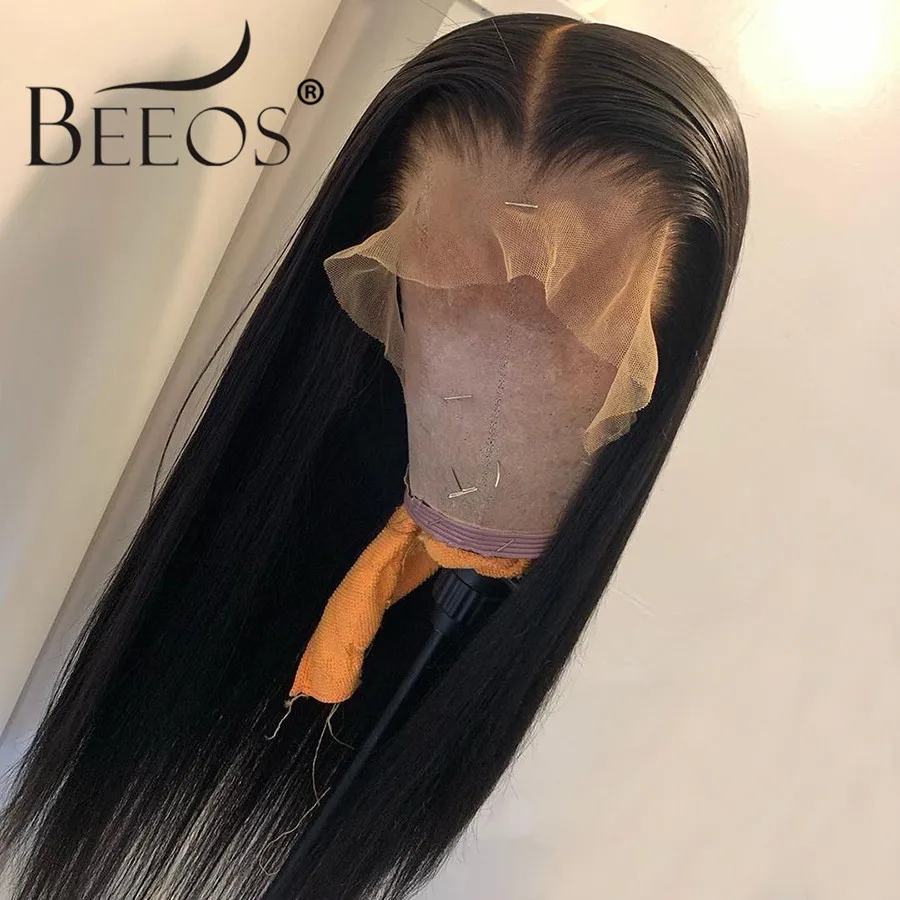 180% парики Beeos из человеческих волос с глубокой передней частью предварительно