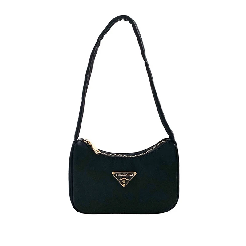 Online Retro Baguette Bag Women Bag Female Handbags Hobos Purses Ladies Small Shoulder Handbag Moon Vintage Bags Nylon Luxury Brand Bag