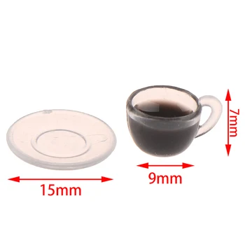 

Doll House Mini 2 Pcs Set Coffee Cup And Saucer Dollhouse Miniature Kitchen Toys