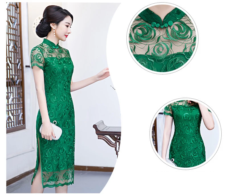 Новая мода cheongsam улучшенное кружево Cheongsam китайский стиль Женская юбка ретро Национальный китайский стиль женское платье cheongsam