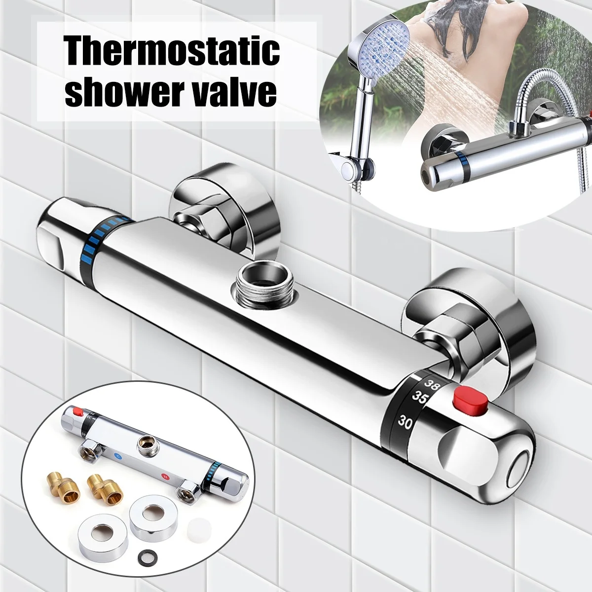 Plumb Sure Chrome Thermostatic Shower Mixer 