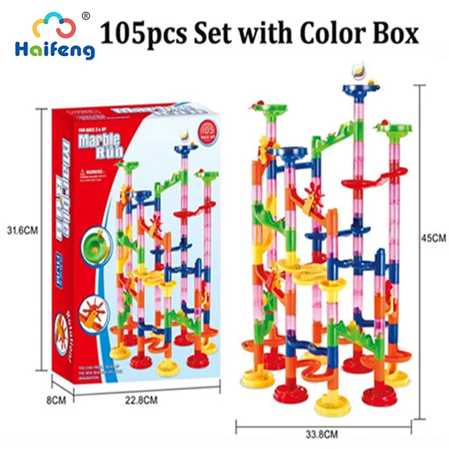 Marble Race Slide Toys Run Maze Balls Track DIY Construction Building Blocks Funnel Slide Big Building Brick Toy 1