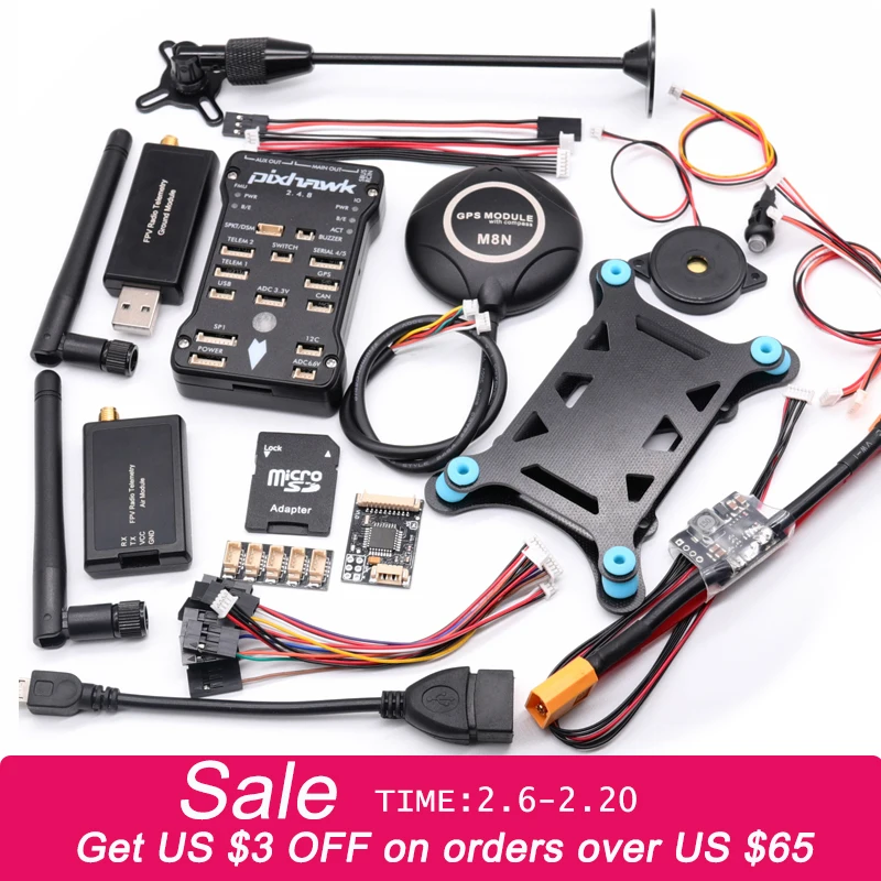 Telemetria de Rádio + Interruptor de Segurança Buzzer + Rgb Controlador de Vôo + M8n Gps + 433 I2c + 4g Pixhawk Bit – 915 Mhz 100 500mw sd 2.4.8 Px4 Pix 32