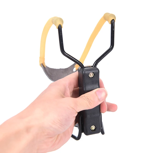 Portable Foldable Slingshot Black Handle Wristband Slingshots Catapult Traditional Outdoor Toy for Children 3