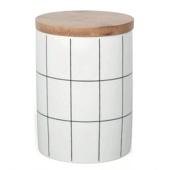 

Round Heat-Resistant Sealed Ceramic Storage Jar Spices Tea Coffee Can Tank Food Container with Lid Bottle Kitchen Organizer M