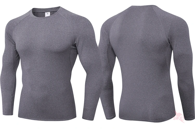 dos homens rashguard aptidão mangas compridas correndo