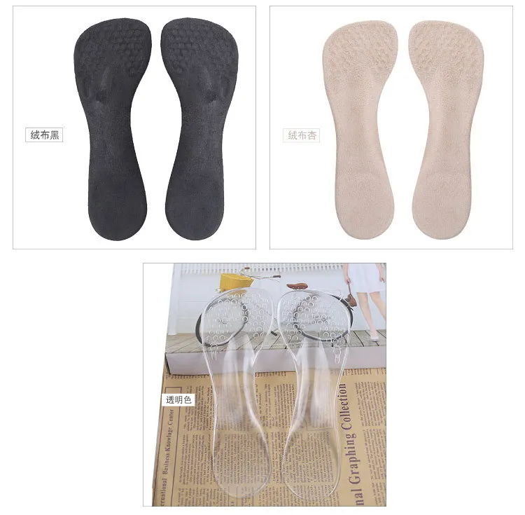 Women Silicone Gel Insoles Arch Support Orthotic Flatfoot Prevent Foot Cocoon High Heels Shoes Pad Shock Absorption Man Non-Slip