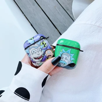 

New Funny Cartoon Rick and Morty Wireless Bluetooth Earphone Cute 3D Case for Apple AirPods Silicone Charging